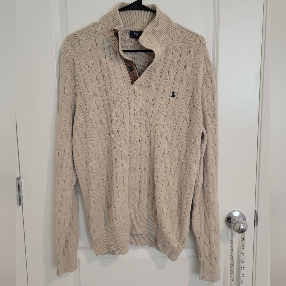 Polo Ralph Lauren Silk Leather Sweater Large
